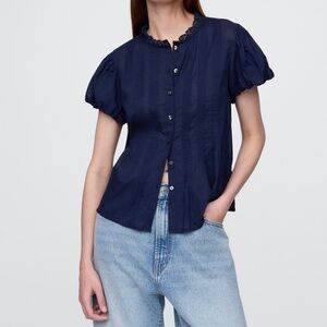 Gap Bubble Sleeve Pintuck Top